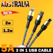 Fast Charge 3 in 1 Multi Charging USB Cable Cord For Phone Samsung Huawei Type C