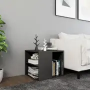 Side Table High Gloss Grey 50x50x45 cm Engineered Wood