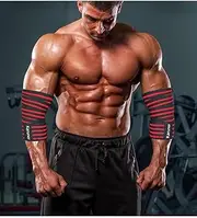 Elbow Wraps for Weightlifting 2 Pack-Flexible 1.5m Elastic Elbow Braces for Weight Lifting, Bench Press, Powerlifting, and Pressing