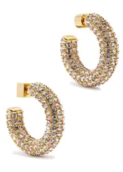 Jacquemus Les Creoles Crystal-embellished Hoop Earrings - Gold ONE SIZE