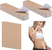 [Huaerle] 60 Pcs Tummy Tape Precut Kinesiology Lift Body Tape for Women Elastic Belly Tape Skin Tape for Body Leg Stoma Backless Dresses Wedding Pregnancy, Beige