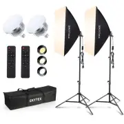 Skytex Softbox Lighting Kit(2Pack), 20x28in Soft Box | 85W 2700-6400K E27 LED...