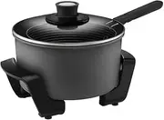 Sunbeam DF4500 Multi Cooker Deep Fryer with Lid | 5L Capacity | 1600W | Stainless Steel Basket | Boil, Roast, Casserole, Braise, Stir Fry & Deep Fry |, Charcoal