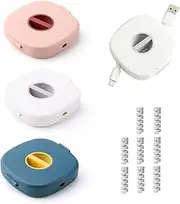 4 PCS Retractable Cable Management Mini Headphone Cable Winder Organizer Mouse Cable Reel and 8 PCS Cable Protector