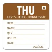 VOGUE (PACK OF 250) DISSOLVABLE DAY OF THE WEEK LABELS THURSDAY GH354