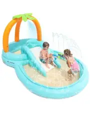 Kiddie Pool Evajoy Inflatable Play Center Kids Pool with Slide Water Sprayers...
