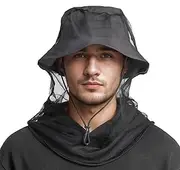 Mosquito Head Net for Insects, Bug Net for Head, Extra Fine Fly Screen Holes for Camping, Fishing,Hiking, Fits All Hats for Men Women