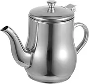 Stainless Steel Oil Pot with Fine Mesh Filter Multi Functional Kitchen Oil Kettle for Grease Tea Liquid Storage Ergonomic Handle for Cooking Food