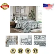 King Size Geometric Southwestern 3-Piece Quilt Set - Cozy Microfiber Elegance