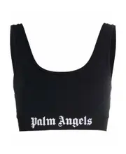 Palm Angels Scoop Neck Cropped Vest Top XXS,S,XL,XS,L,M Black