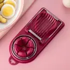 2 In Egg Slicer Easy Cutter Boiled Eggs Stainless Steel Kitchen Red 19.5cm*9cm