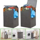 2X Large Laundry Basket Dirty Washing Clothes Storage Folding Bin Hamper W/ Lid