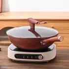 Nonstick Wok Ergonomic Handle Flat Bottom Wok for Home Restaurant Picnic
