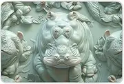 Art Poster Style Hippo Mint Training Pee Pads for Kids Water Resistant Bed Wetting Sheet Portable Toddler Bedding Products for Baby Boys Girls , 52" L x 34" W bolsas para