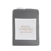 Royal Comfort Fleece Flannel Sheet Set Ultra Soft Warm Winter Thermal Bedding Charcoal (Single, Double, Queen, King)