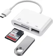 USB C SD Card Reader, USB C to Micro SD TF Memory Card Reader, 3-in-1 USB Cam...