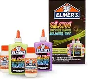Elmer's Glow-in-The-Dark Slime Kit (2062242), Yellow + Purple Glow, 4 Piece Kit