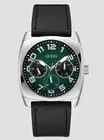 Guess Watch Men's Green and Silver Tone Multifunction Genuine Leather, New