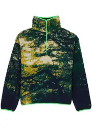 Conner Ives Printed Half-zip Fleece Sweatshirt - Green - L (UK14 / L) L (UK14 / L)