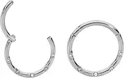 [365 Sleepers] Titanium Implant Grade 16G 8mm 10mm Gem Hinged Segment Ring Helix Tragus Septum Clicker Nose Hoop Earring Body Piercing Jewellery