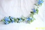 BLUE FLOWERS BUNTING GARLAND 6 FT. - ROOM PARTY DECOR SPRING PRINTEMPS