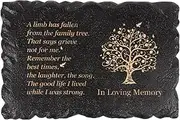 11.8 inches Long Tree of Life Song Polyresin Memorial Garden Stone, Memorial Stones for Loved Ones Outside, Memorial plaques, Sympathy Gifts for Loss of Loved one, Memorial Gifts (Black Tree of Life)
