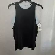 Adidas Double Up Tank Top (Women's Size L) Grey/Blue Built In Sports Bra