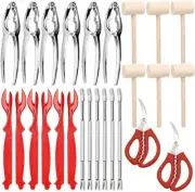 26 PCS Seafood Tools Set, Crab Crackers, Scissors, Lobster Sheller, Nutcracker