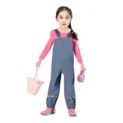 KidsRainPantsOverallDungareesJumpsuitTrousersWithLiningYear2~8LightGray105-120cm