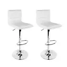 Artiss Set of 2 PU Leather Bar Stools Padded Line Style Black/White