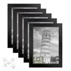 4x6 Picture Frame Set of 5 Photo Frames for 4x6 Pictures Wall Gallery Black 4...