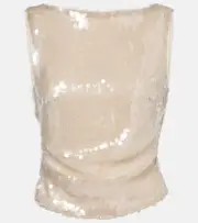 [Staud] Staud Eton sequined top AU 16 beige