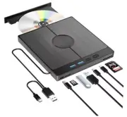 External Bluray Drive 7 in 1, Blu-ray DVD Burner with USB Blu Ray Drive