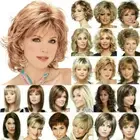 Women BOB Short Curly Straight Wig Natural Brown Blonde Wavy Hair Party Wigs^