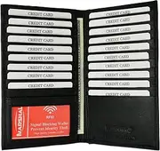 [MARSHAL] New RFID Blocking Premium Genuine Leather Bifold Credit Card ID Holder (Black)