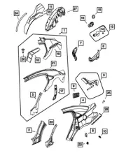 Genuine Mopar Body Side Aperture Reinforcement Right 5115090AA