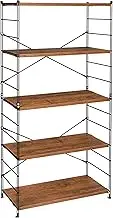 Yamazen MWS-16845 (ABR/SBK) Rack, Open Shelf, Width 33.8 x Depth 16.3 x Height 63.8 inches (85.5 x 41.5 x 162 cm), 5 Tiers, Connectable, Easy Height Adjustment, Load Capacity: Approx. 55.1 lbs (25 kg)
