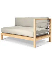 Curated Maison Leon Teak Outdoor Sectional Right With Sunbrella Canvas Cushion