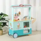 Kid Pretend Play Toy Wooden Ice Cream Cart Sweets Shop Stand Vending Machine