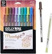 SAKURA Gelly Roll Moonlight 06 Gel Pens - Fine Point Ink Pen for Journaling, Art, or Drawing - Assorted Earth & Jewel Tone Ink - Fine Line - 10 Pack