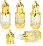 6ml Mini Essential Oil Roller Bottles, 4 Pcs Refillable Empty Vintage Perfume