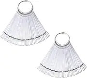 OATIPHO 100Pcs Nail Display Wheel Transparent Color Plates for Nail Art Practice Fan Shaped Tips for Nail Polish Display and Decoration for Professional and Home Use