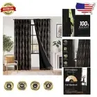 Thermal Insulated Blackout Curtains 84" Long - Bohemian Moon Phases Design