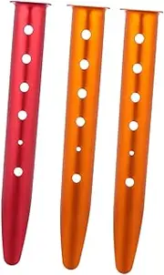 GOOHOCHY 3pcs Tent Pegs Durable Camping Stakes for Outdoor Tents Lightweight and Easy to Carry Stable Ground Support for Camping and Beach Use Random Color