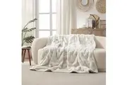 Dreamaker Basketweave Faux Fur Heated Throw Cream - 180x200cm