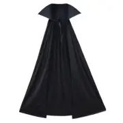 40" Black Cape with Stand-Up Collar ~ ADULT/CHILD VAMPIRE SUPERHERO COSTUME CAPE