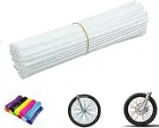 PPXIONG White Spoke Skins Covers: 8-21 inch Rims Protector & Decoration for Dirt Bike | Mountain Bike | Bicycle | Wheelchair | Motorcycle - 72 Pcs
