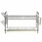 Large Dish Rack 68.5cm Plate Cutlery Caddy Sink Stand Drainer Drip Tray Dryer