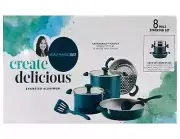 Rachael Ray Nonstick Cookware Set (Blue) - 8 Piece Stacking Set