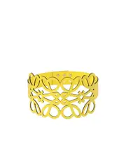 Hollowed-out leather belt S,M Yellow